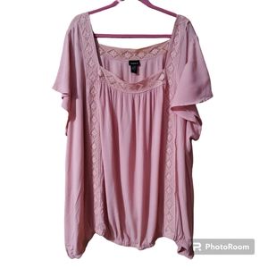 Torrid size 5 pink lace and gauze top